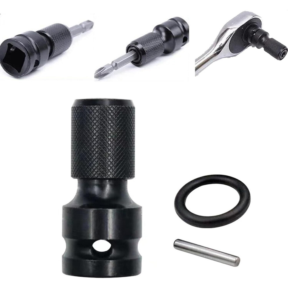 (1Pc, -) Square Drive To Hex Socket Adapter, Impact Drill Converter For Wrench 5437706368687