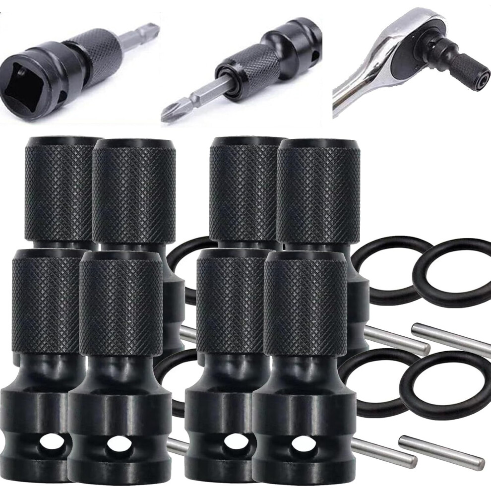 (8Pcs, -) Square Drive To Hex Socket Adapter, Impact Drill Converter For Wrench 5437706368670