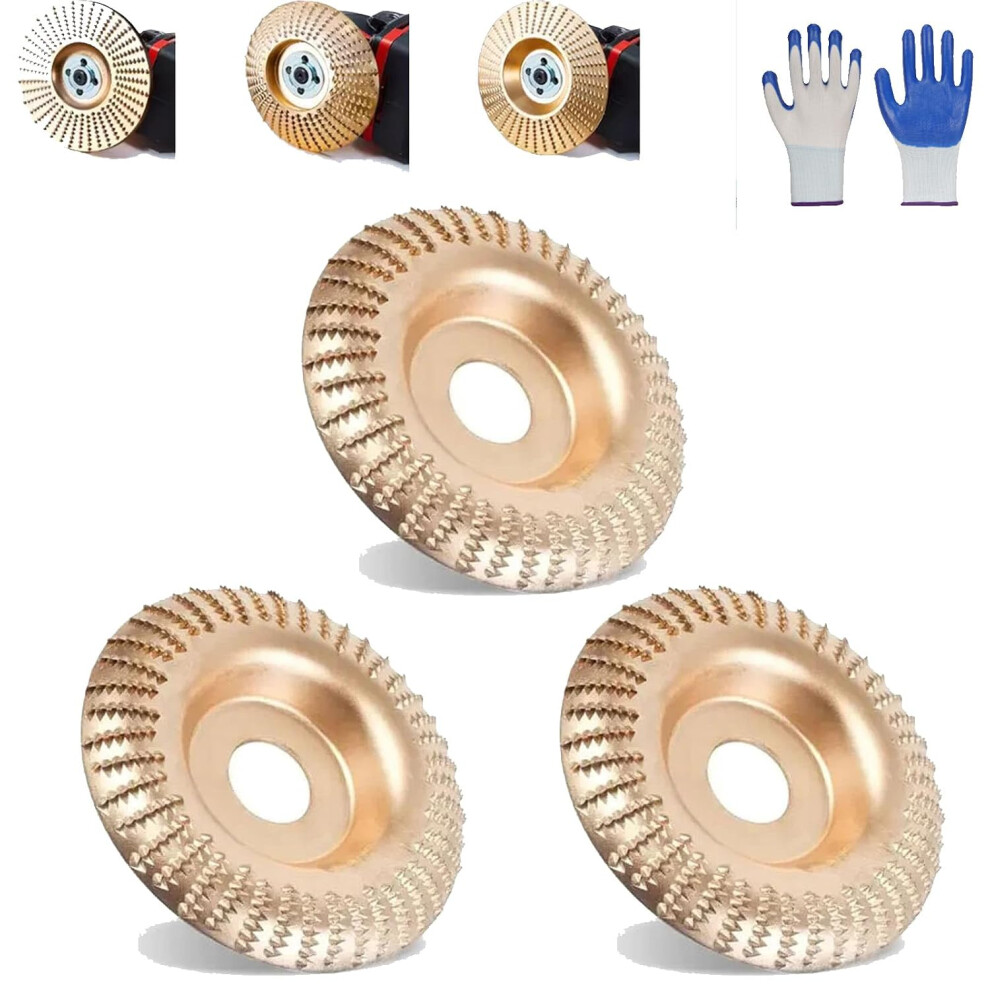 (3*Circular Arc, -) Tungsten Carbide Wood Carving Disc Set, Angle Grinder Polishing Pad 5437706369769