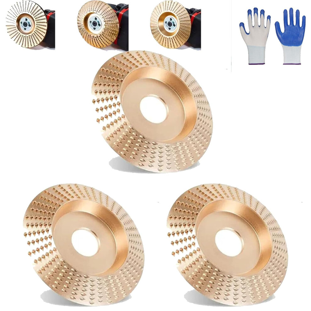 (3*Curved Surface, -) Tungsten Carbide Wood Carving Disc Set, Angle Grinder Polishing Pad 5437706369745