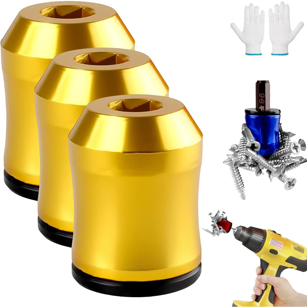 (3Pcs Glod, -) Magnetizer And Demagnetizer Tool, Magnetic Screw Holder For Hex Bits 5437706371045