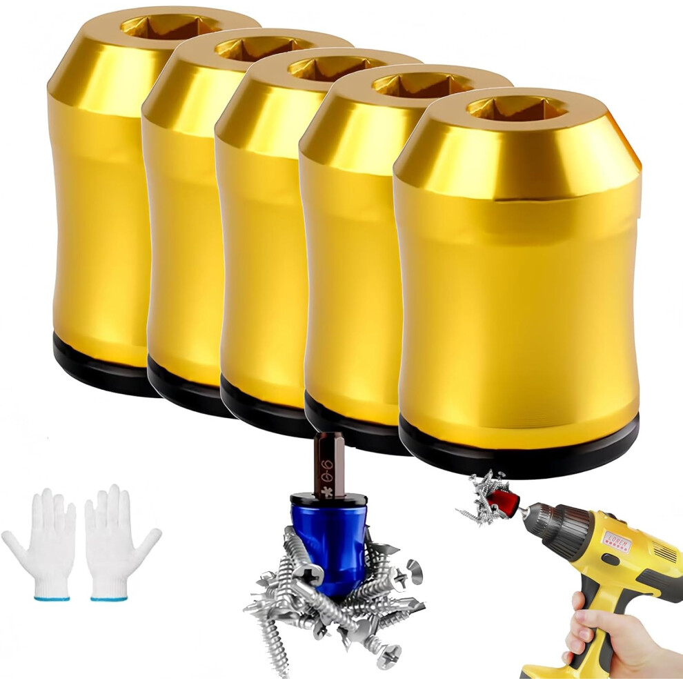 (5Pcs Glod, -) Magnetizer And Demagnetizer Tool, Magnetic Screw Holder For Hex Bits 5437706371038