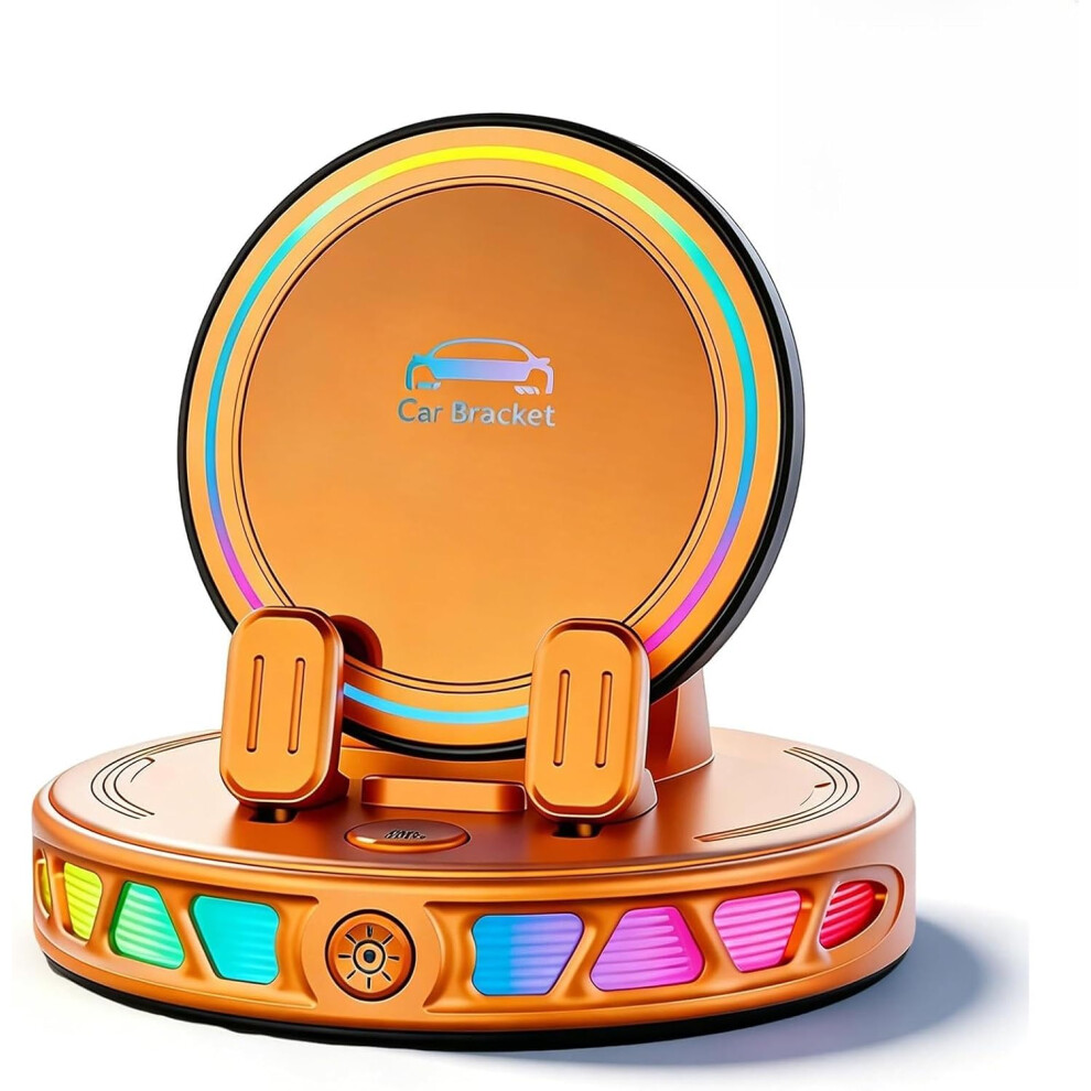 (Sliver, -) Wireless Car Charger Mount, Magnetic Phone Holder With Rgb Light 5437706368847
