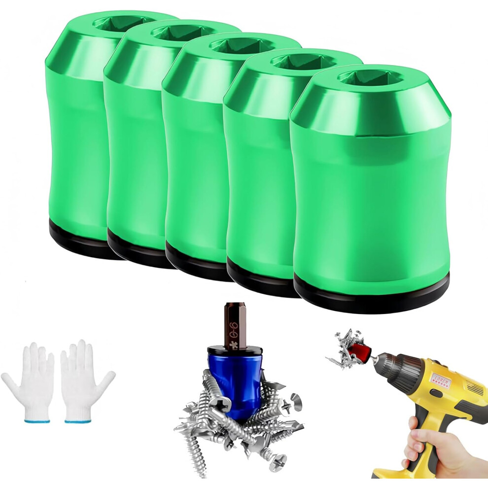 (5Pcs Green, -) Magnetizer And Demagnetizer Tool, Magnetic Screw Holder For Hex Bits 5437706370994