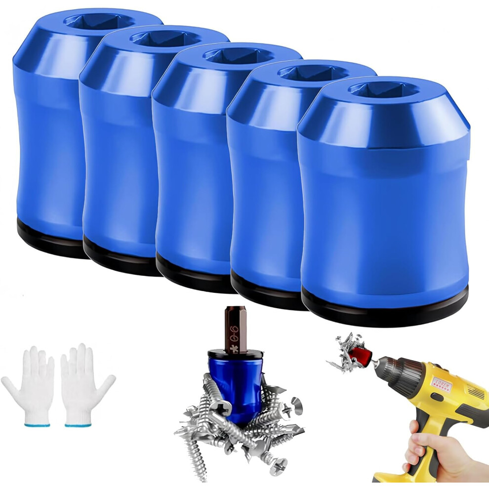 (5Pcs Blue, -) Magnetizer And Demagnetizer Tool, Magnetic Screw Holder For Hex Bits 5437706371014