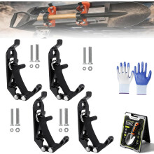 (Black, 4 Pieces) Zware Metal Shovel Mount Kit - Houder voor Dakrek en Garage