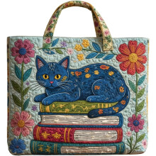 (Color#cat B, -) Geantă matlasată amuzantă, poșetă de cumpărături pentru femei cu imprimeu de pisică
