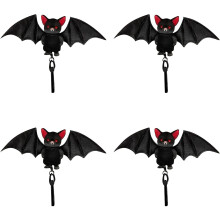 (Black#4pcs, -) Roztomilý černý netopýří přívěsek na klíče pro miminka, transformovatelný plyšový přívěsek 2 v 1