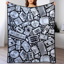 (Black_b, -) Manta para colorear DIY con rotuladores, 12 colores