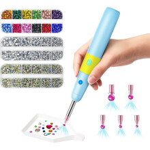 (Blue, -) Hotfix-strassien applikaattori Bedazzler, 5 kärkeä ja 3024 strassia