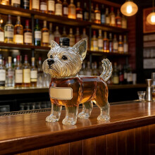 (Gold, -) Norwich Terriër Whisky Fles - Honden Vormige Glazen Karaf
