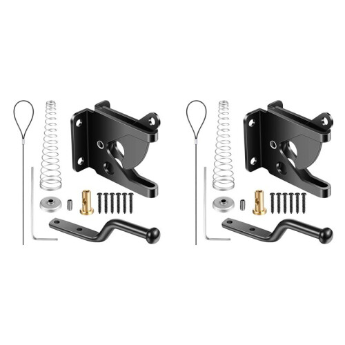 2X Self-Locking Gate  Carbon Steel Post Mounted Fence Gate  Heavy Duty Automatic Gravity Lever 1