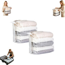 (B#M,2Pcs, -) No-Pump Vacuüm Opbergzakken - 2026 Grote Compressiezakken voor Kleding