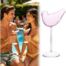 (Pink, -) Cocktailglas - Creatief Vogelmotief, 150ml Wijn Glas