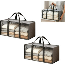 (Grey, -) Extra Grote Heldere PVC Opbergzak - Met Rits en Handvatten