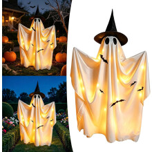 (White, -) Gruselige Halloween Deko, LED, Gespenst, Hexenhut, Veranda, Hof, Weiß