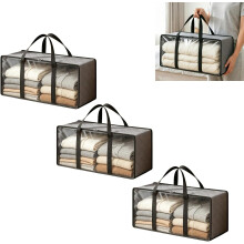 (Grey, -) Extra Grote Heldere PVC Opbergzak - Met Rits en Handvatten