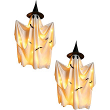 (White#2Pcs, -) Gruselige Halloween Deko, LED, Gespenst, Hexenhut, Veranda, Hof, Weiß