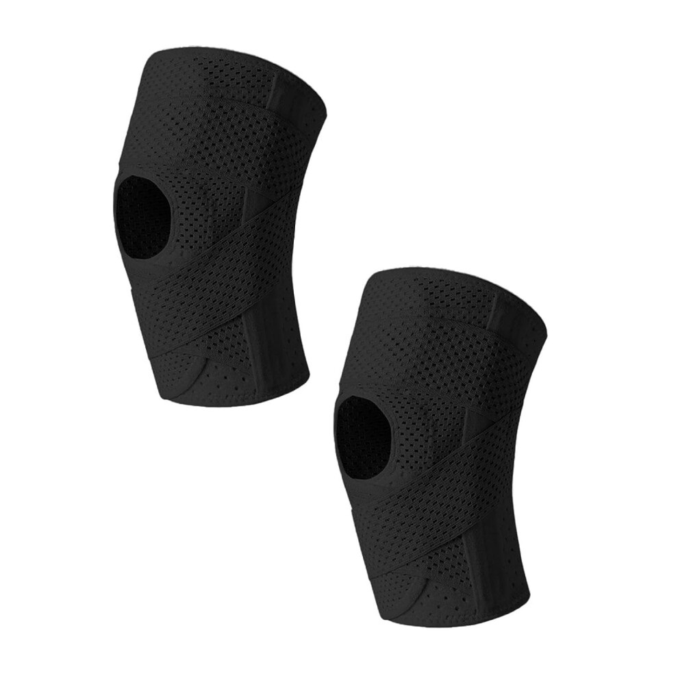 Oimg (Bronze#L,2Pcs, -) Knee Brace With Side Stabilizers, Compression Support For Meniscus Tear