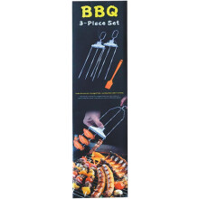(Orange#2pcs+Brush, -) Brochetas de acero inoxidable 3 en 1, con deslizador