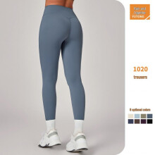 (Tranquil blue, Medium) Invisible High Waist Hip-Lifting Yoga Pants - Women's Slimming Fitness Tights for Running and Sports, Style 1020