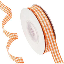 (Orange, -) 10 jaardia x 0,4 tuuman ruudullinen nauha, viininpunainen gingham-lahjapaketointinauha