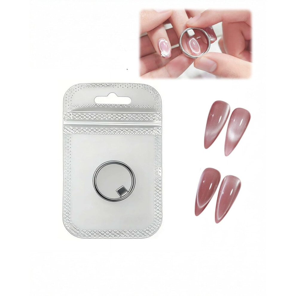 Oimg (Silver#A, -) Ring Cat Eye Magnet For Nails, Strong Magnet For Heart French Effects