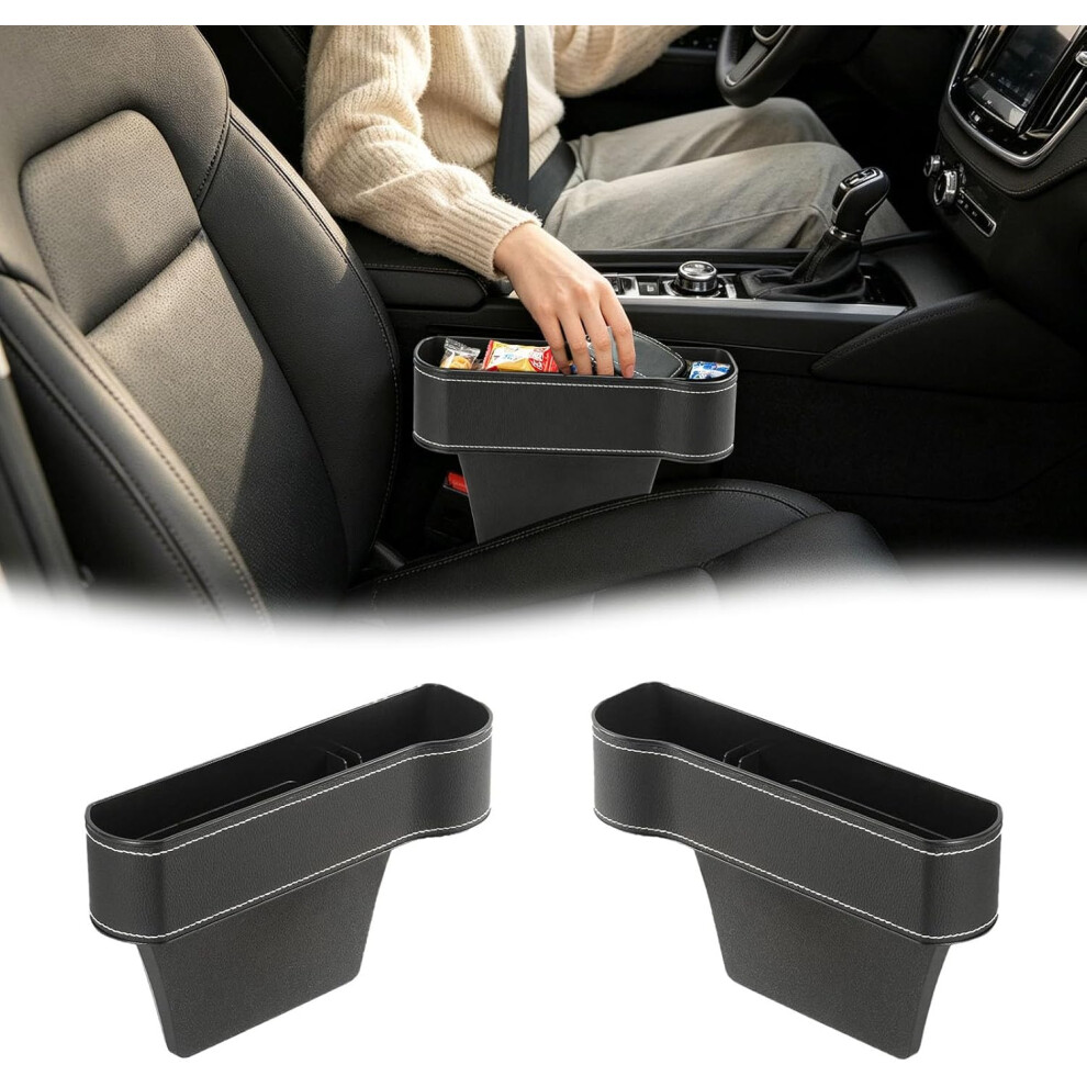(Black#2Pcs, -) 2026 Leather Car Seat Gap Filler Organizer, Universal Multifunctional Storage Black 5437706386858