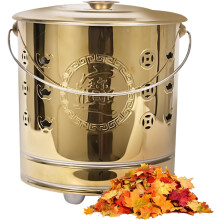 (B, -) Stainless Steel Burn Cage for Outside, Portable Fire Bin with Lid