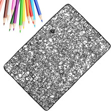 (A, -) Manta para colorear DIY, lavable y suave para niños y adultos