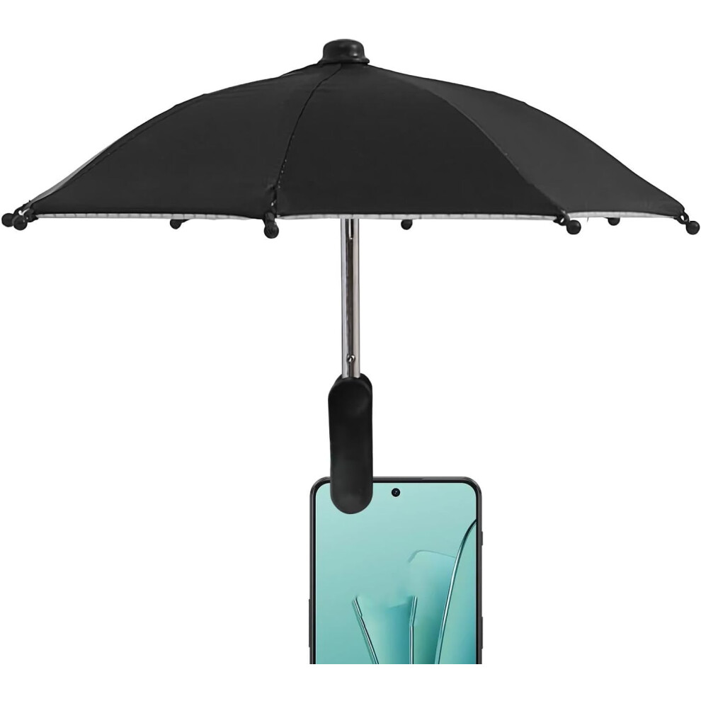 (, -) Clip On Phone Umbrella, Anti-Glare Sun Shade For Cell Phone Black 5437706392606