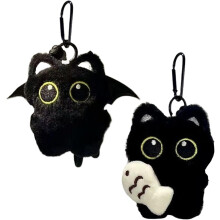 (A|a, -) Llavero de gato de peluche, colgante suave y adorable