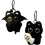 (A|a, -) Porte-clés chat peluche, noir, mignon 1
