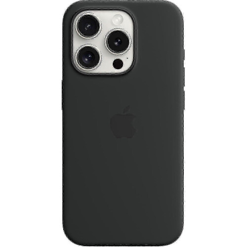(Black) For Apple Iphone 15 Pro Silicone Case With Magsafe