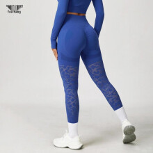 (Royal blue, Small) Women's High-Waist Mesh Yoga Pants: Tummy Control, Hip Lift, Quick-Dry for Outdoor Sports