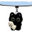 (A|a, -) Porte-clés chat peluche, noir, mignon 4