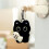 (A|a, -) Porte-clés chat peluche, noir, mignon 5
