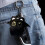 (A|a, -) Porte-clés chat peluche, noir, mignon 6