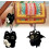 (A|a, -) Porte-clés chat peluche, noir, mignon 7