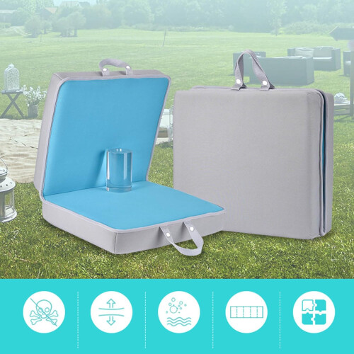 (Sky Blue, -) Extra Dicker Schaumstoff Gartensitz, 4.5cm Memory, Leicht, Yoga, Grau 2