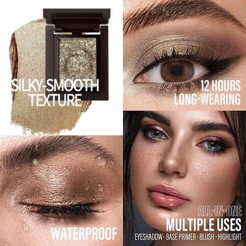 (Matches the image, 03) Highlight Eyeshadow Monochrome Eye Shadow Plate Highly Pigmented Potato Paste Texture Multi-purpose Eye Makeup Palette 2