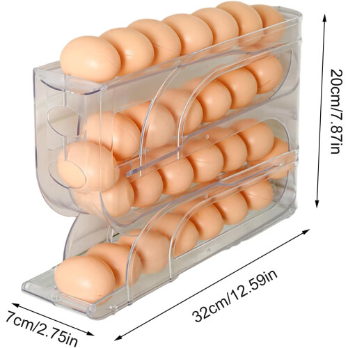 (transparent, -) Rollende Eierdispenser - 4-Laags Koelkast Eierhouder 1