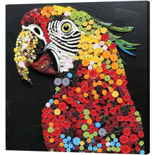 (Parrot, -) Kit boutons art, animaux, cadre, décoration