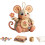(A Style, -) Kit DIY souris, patchwork, boutons, art 1
