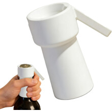 (White, -) Vystřelovač víček od lahví vytištěný na 3D tiskárně, kuchyňský gadget na vystřelování pivních poklopů