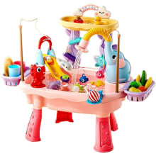 (Pink, -) Kids Water Table with Electric Pump, Sensory Sand and Water Toy