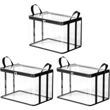 (Black, -) Boekopbergzak - Transparante PVC Opbergtas voor Verhuizing