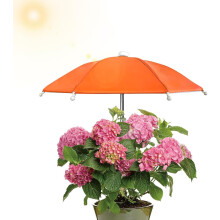 (Orange, -) Metal Plant Umbrella Shade, Windproof Sun Shading Cover for Garden