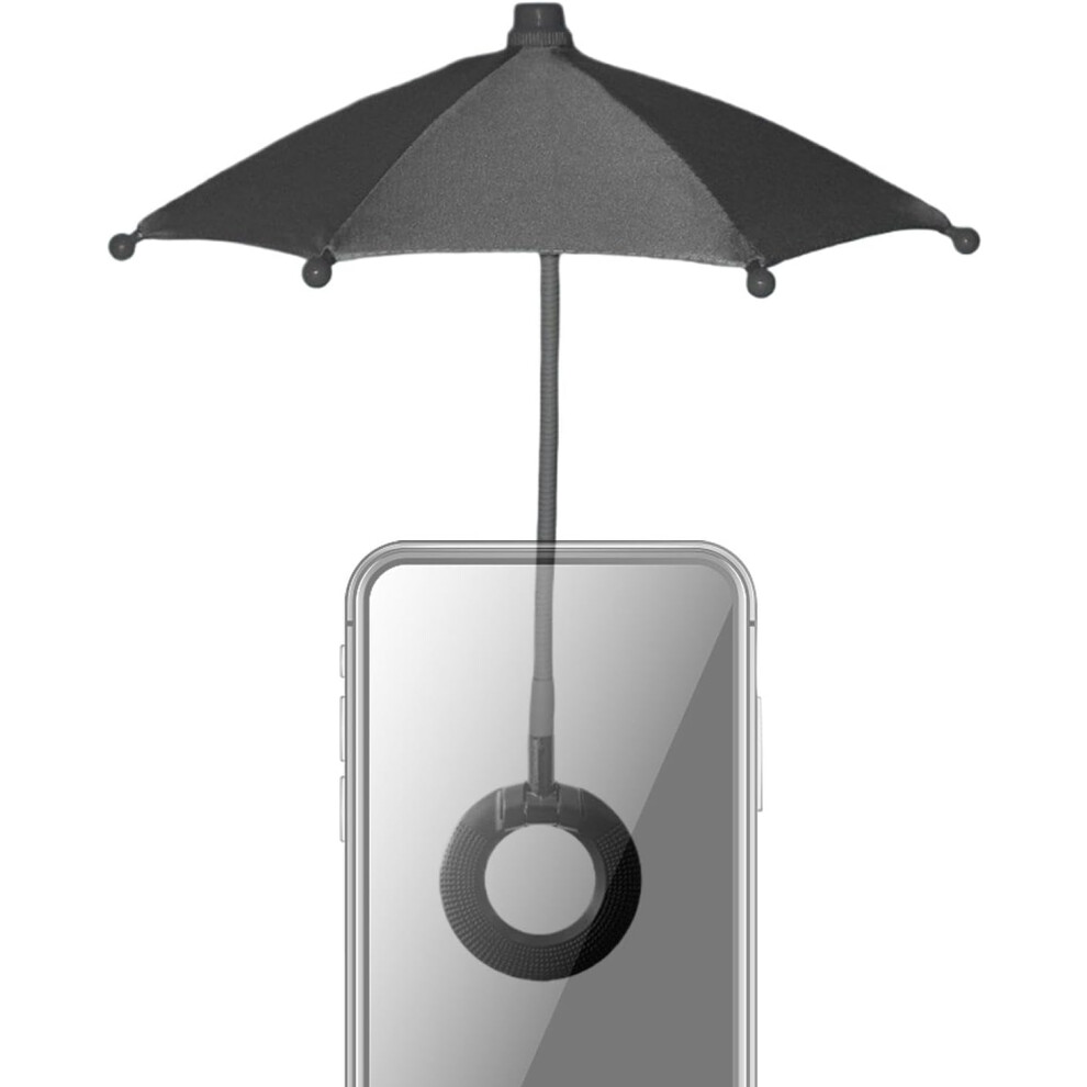 (, -) Magnetic Phone Umbrella, Uv Protection Anti-Glare Sun Shade For Mobile Black 5437706400028