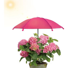 (Hot Pink, -) Mini Plant Umbrella Shade, Windproof Protective Cover for Garden Decor